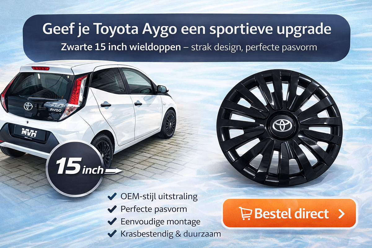 Zwarte Wieldoppen Set - Geschikt voor bijv. Toyota - 15 Inch - Nieuw in Doos!