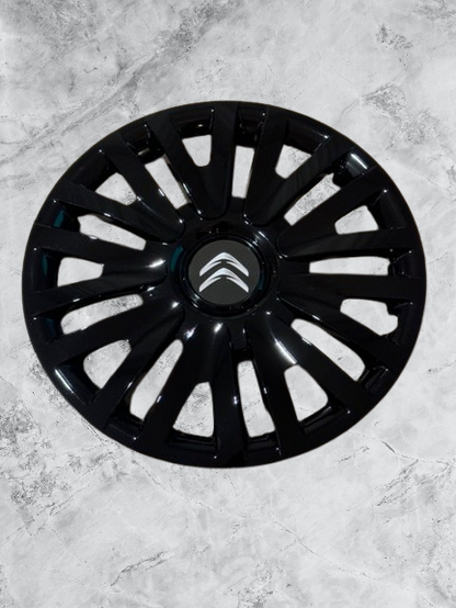 Zwarte Wieldoppen Set - Geschikt voor bijv. Citroen - 14 Inch - Nieuw in Doos!