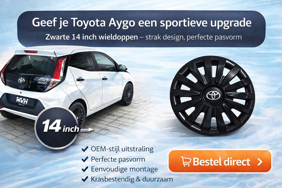 Zwarte Wieldoppen Set - Geschikt voor bijv. Toyota - 14 Inch - Nieuw in Doos!