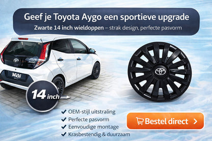 Zwarte Wieldoppen Set - Geschikt voor bijv. Toyota - 14 Inch - Nieuw in Doos!