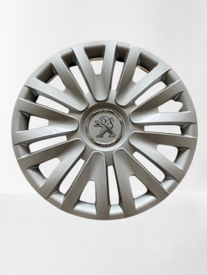 Zilvere Wieldoppen Set - Geschikt voor bijv. Peugeot - 15 Inch